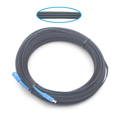2.0*5.0mm 1FO SC UPC para SC UPC FTTH Flat Drop Patch Cord G675A1 com casaco preto