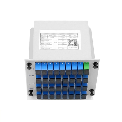 1: 32 1,5m Fibra óptica PLC Splitter SC UPC Tipo de cassete na rede EPON BPON e GPON