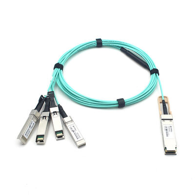 1~70m OM3 100G QSFP28 To 4×25G SFP28 AOC Active Optical Breakout Cable