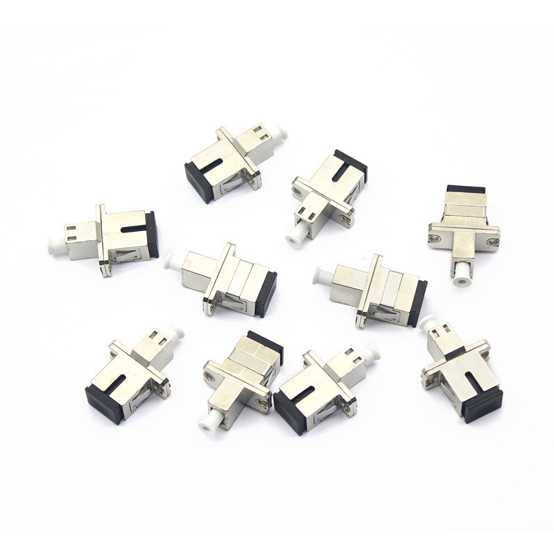 Storage Temp. -40°C to 85°C Metal Case SC UPC to LC UPC Simplex Fiber Optic Adapter with Flange