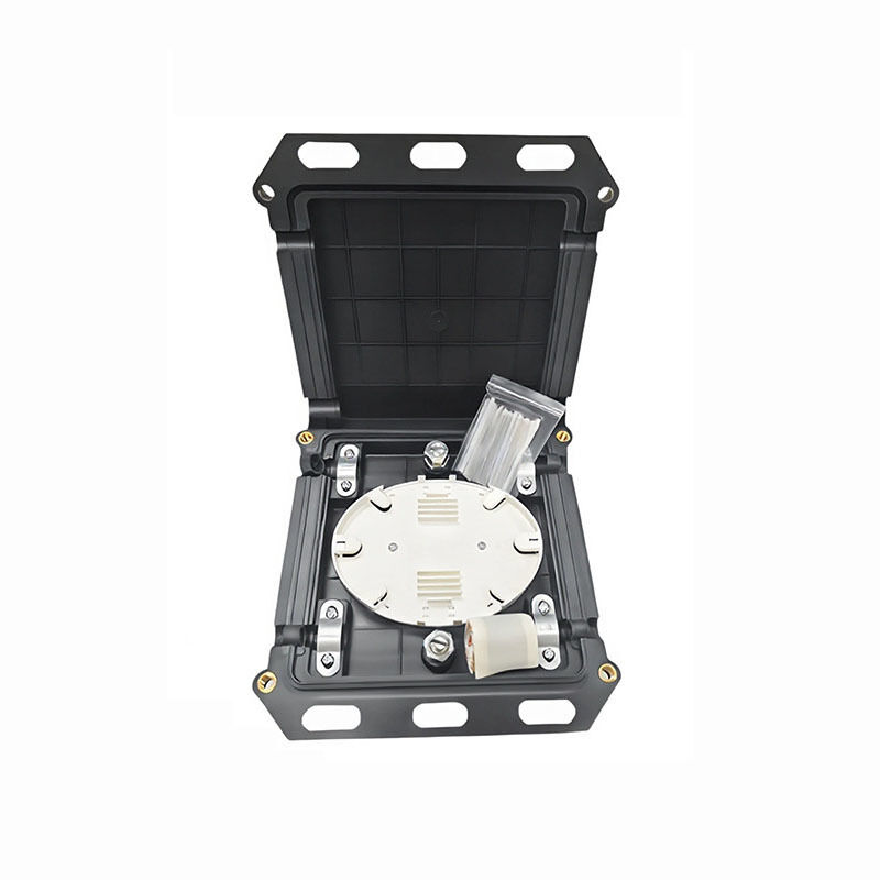 Mini Square Type Fiber Optic Splice Closure Box 2 In 2 Out for 12-24 Cores with ABS+PC Material