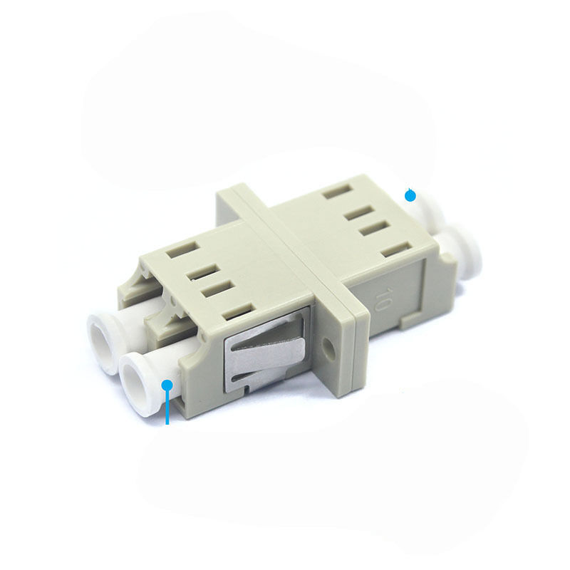 Grey LC PC Multimode Duplex Adapter with Flange