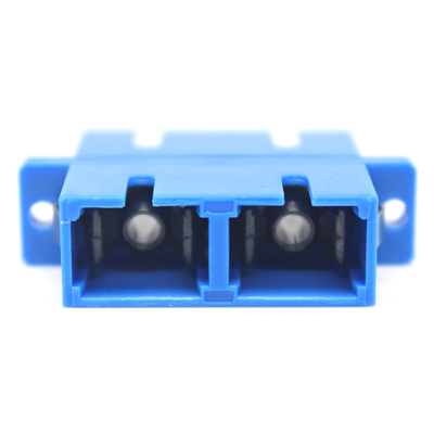 SC UPC Adaptador de fibra óptica duplex Bule com durabilidade de flange 0,2 dB 500 Ciclo passado