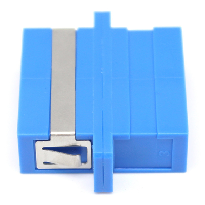 SC UPC Adaptador de fibra óptica duplex Bule com durabilidade de flange 0,2 dB 500 Ciclo passado