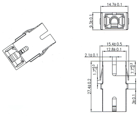 Adaptador de cabo óptico FTTH SC APC para ensaio de carga do acoplador de fibra óptica ≥ 70 N