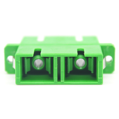 Rede GSM Fibra Óptica Verde SC APC Adaptador Óptico Duplex de Modo Único com Flange