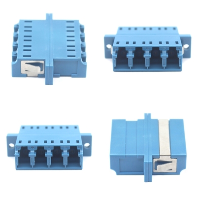 FTTH LC UPC Quadruplex Óptico Adaptador com Durabilidade Flange 0,2 dB 500 Ciclo Passado
