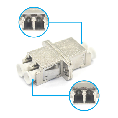 Fibra de caixa de metal DX LC UPC Duplex sm Adaptador com flange Perda de inserção baixa de 0,2 dB