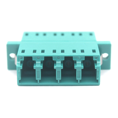 Sistema CATV estável LC PC OM3 Multimodo Quadruplex Adaptador de Fibra Óptica com Flange
