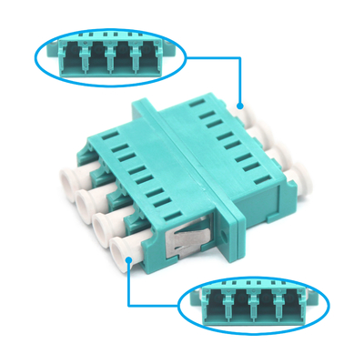 Sistema CATV estável LC PC OM3 Multimodo Quadruplex Adaptador de Fibra Óptica com Flange