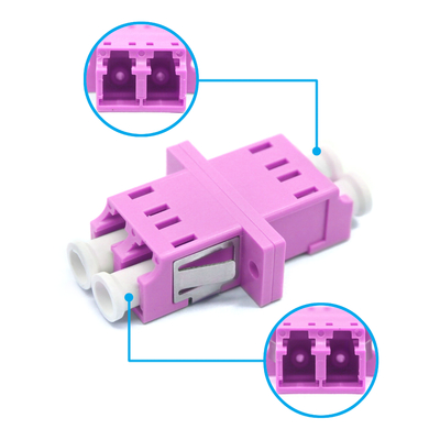 OM4 Apc Fiber Connector Multimode Duplex Adaptador de Rede Com Flange