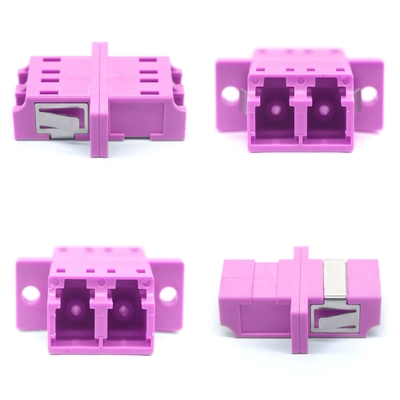 OM4 Apc Fiber Connector Multimode Duplex Adaptador de Rede Com Flange