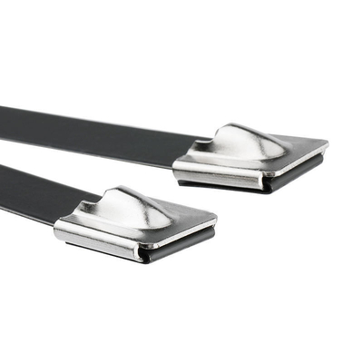 Cravata de aço inoxidável de fecho automático flexível com revestimento de PVC e classificação de ignição