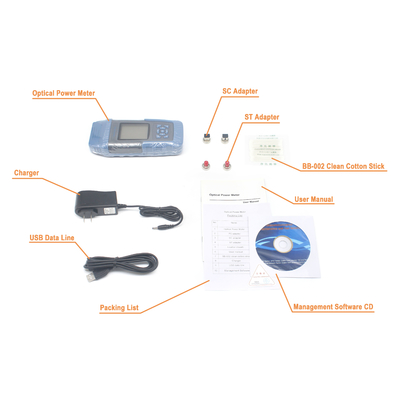 Medidor de potência de fibra óptica de 800-1700 nm de comprimento de onda e Teste de cabo VFL para teste de potência