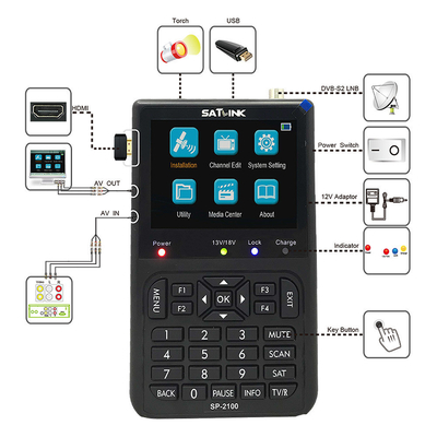 Finder de sinal SATLINK SP-2100 DVB-S2 HD Medidor de satélite com entrada LNB de 950-2150 MHz