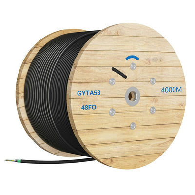 Cable de rede de fibra óptica colorida Cable de fibra óptica de núcleo 48 GYTA53 Com uma bainha externa PE