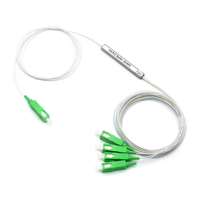 LSZH Fibra Óptica 1x4 PLC Splitter 0.9mm Mini Tipo Com Conector para FTTX e PON Network