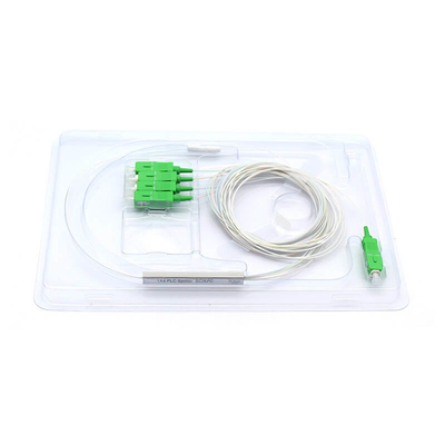 LSZH Fibra Óptica 1x4 PLC Splitter 0.9mm Mini Tipo Com Conector para FTTX e PON Network