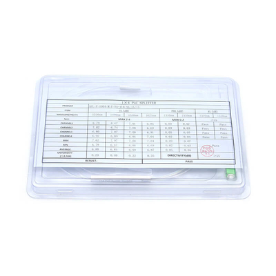 LSZH Fibra Óptica 1x4 PLC Splitter 0.9mm Mini Tipo Com Conector para FTTX e PON Network