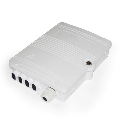 Caixa de distribuição de fibras ópticas FTTH 8 núcleos com adaptadores opcionais e pigtails para montagem em parede ou poste