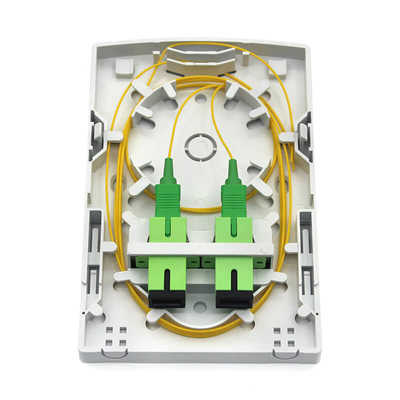 2 portas FTTH Wall Box Outlet Óptico Interior Com Adaptadores SC Simplex LC Duplex