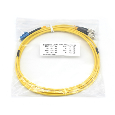 LSZH 3.0mm St Lc Fiber Patch Cable 2.0mm Duplex LC UPC para FC UPC SM