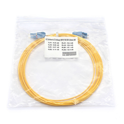G652D G657A1 DX LC UPC para LC UPC SM Uniboot Fibra Óptica Patch Cord com compatibilidade LC/SC/MPO