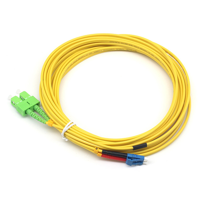 SC APC para LC UPC SM Duplex Fiber Optic Patch Cord para soluções de rede de alto desempenho