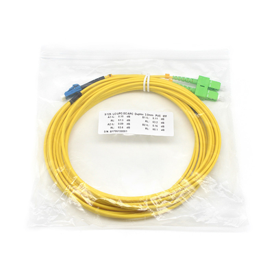 SC APC para LC UPC SM Duplex Fiber Optic Patch Cord para soluções de rede de alto desempenho