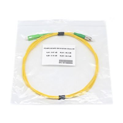 FC APC para SC APC Cordão de Ligação de Fibra Óptica SX SM G657a2 2.0MM