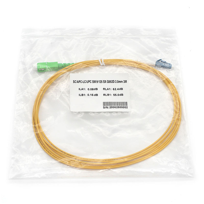 Simplex 9/125μM St Fiber Patch Cable SC APC para LC UPC SM Fiber Broad Band Network