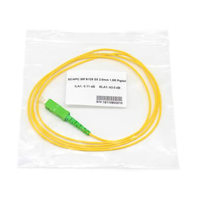 1M 1.5M SC APC Pigtail de Fibra Ótica G652A1 ou A2 Para Rede de Banda Larga de Fibra