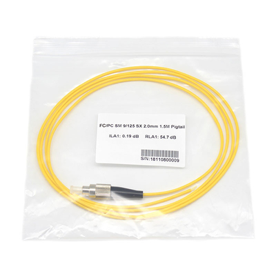 Montagem multimodo e monomodo de pigtail de fibra óptica com conector FC UPC