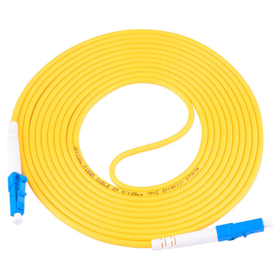 G657A2 LC para LC Simplex Fibra Óptica Cordão de Parche com 2,0 mm jaqueta de PVC amarelo