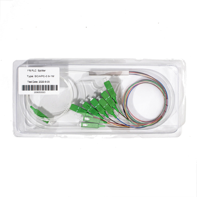 Fibra Óptica 1X8 Mini PLC splitter SC APC Conector 0,9mm, 1M