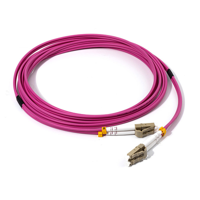 Multimodo Duplex LC UPC para LC UPC OM4 Cordão de Parche de Fibra Óptica 3,0 mm