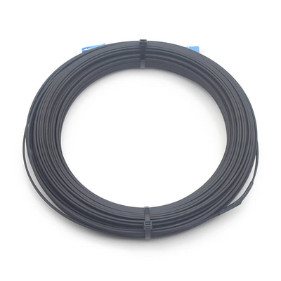 2.0*5.0mm 1FO SC UPC para SC UPC FTTH Flat Drop Patch Cord G675A1 com casaco preto