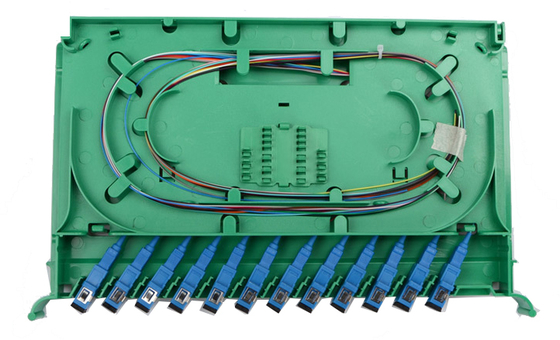 2U 19 polegadas 12/24 núcleo caixa completa de distribuição de fibra óptica quadro patch painel ODF