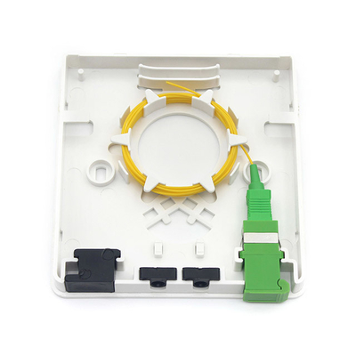 2 portas FTTH Wall Box Outlet Óptico Interior Com Adaptadores SC Simplex LC Duplex