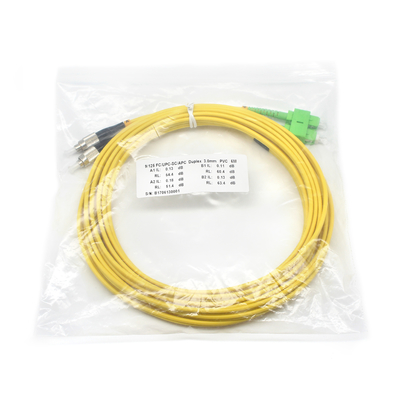 Duplex SC/APC para FC/UPC SM Fibra Óptica Cordão para rede LAN sem fio 3M comprimento