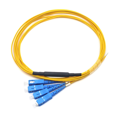 Amarelo UPC Fibra Óptica Patch Cord Pigtail 4 núcleos PVC Jaqueta