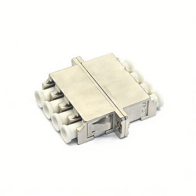 Adaptador de Fibra Óptica LC UPC Quadruplex com Flange em Caixa de Metal