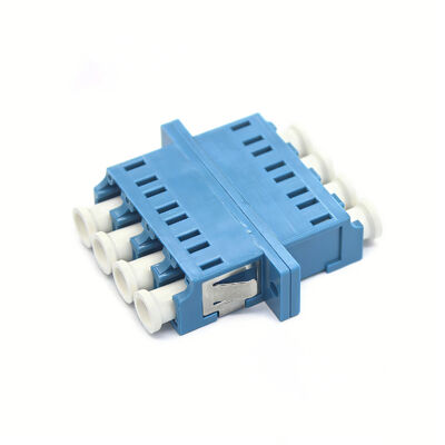 Adaptador de fibra óptica monomodo LC UPC Quadruplex com flange