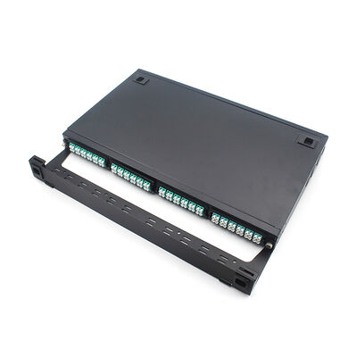 19 polegadas de rack montado 1U altura MPO-LC 96 fibras Fibra patch panel para centros de dados de alta densidade