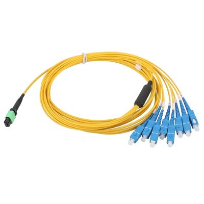 8 Núcleos MPO de modo único para SC UPC Fibra Óptica Breakout Cable Patch Cord